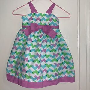 Penelope Mack purple, aqua blue & green hearts sundress